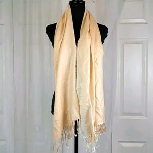 Nicole Marciano two tone golden tan fringe scarf